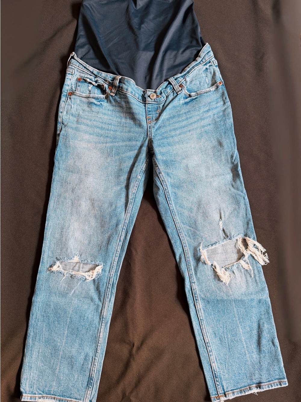 Abercrombie & Fitch Light Blue Distressed Boyfriend Jeans